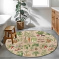 thumbnail image 3 of Rustic Vegetable Garden Round Area Rug 3.3Ft Washable Circle Rugs for Dining Room Table, Vintage Farmhouse Plants Beige Non-Slip Carpet Floor Mats Indoor Outdoor Carpet Runner Aesthetic Home Decor, 3 of 8