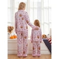 thumbnail image 6 of RUINIXCW Mommy and Me Matching Pajamas Halloween Ghost Pumpkin Print Button Down Long Sleeve Lapel Tops Pants Family Sleepwear, 6 of 6