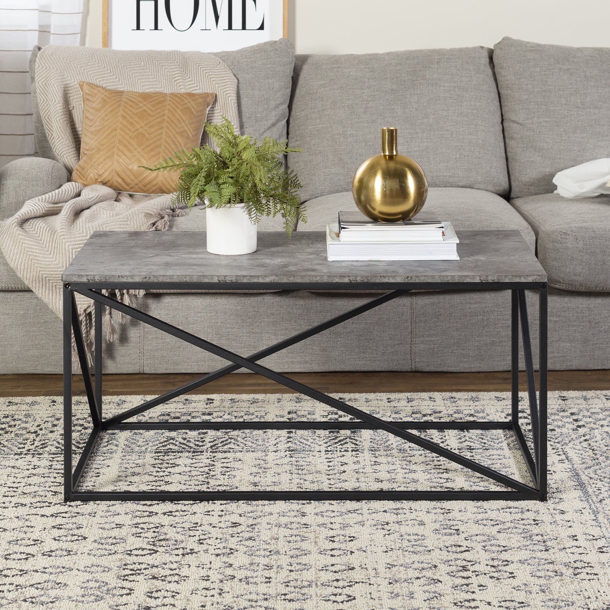 Glover Rectangle Dark Concrete Coffee Table by River Street Designs