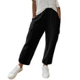 thumbnail image 2 of Pounoo Cargo Pants for Women High Waisted Multi Pocket Cropped Pants Lightweight Casual Trousers Daily Wear Gift, 2 of 7
