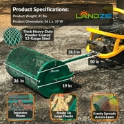 LANDZIE Lawn & Garden Spreaders - 36 inch Heavy Duty Metal Mesh Basket Push/Tow Spreader - Compost, Peat Moss, Top Soil, Mulch - Durable Lightweight Multi-Purpose Yard Care Equipment