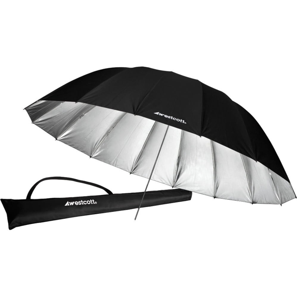 Westcott 2016 45-Inch Optical White Satin with Removable Black Cover Umbrella