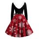 thumbnail image 3 of Vestidos de Navidad Para Mujer, Vestido de Columpio, Manga Larga, Estampado Navideño, Patchwork, Peludo, Cuello en V, Vestido Retro Con Espalda Descubierta Odeerbi ODB200973, 3 of 3