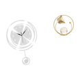 thumbnail image 1 of Reloj De Pared Con Números Acrílicos Y Bola De Cristal, Escultura De Metal Para Cocina, Estudio, Pasillo, Chimenea, Dormitorio, Oficina., 1 of 8