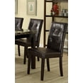 thumbnail image 6 of Set of 2 Dark Brown PU Leather Dining Chairs - Tufted Back, Modern Style, Rubberwood Frame, 20"x26"x38"H, Ideal for Dining Room, 6 of 6