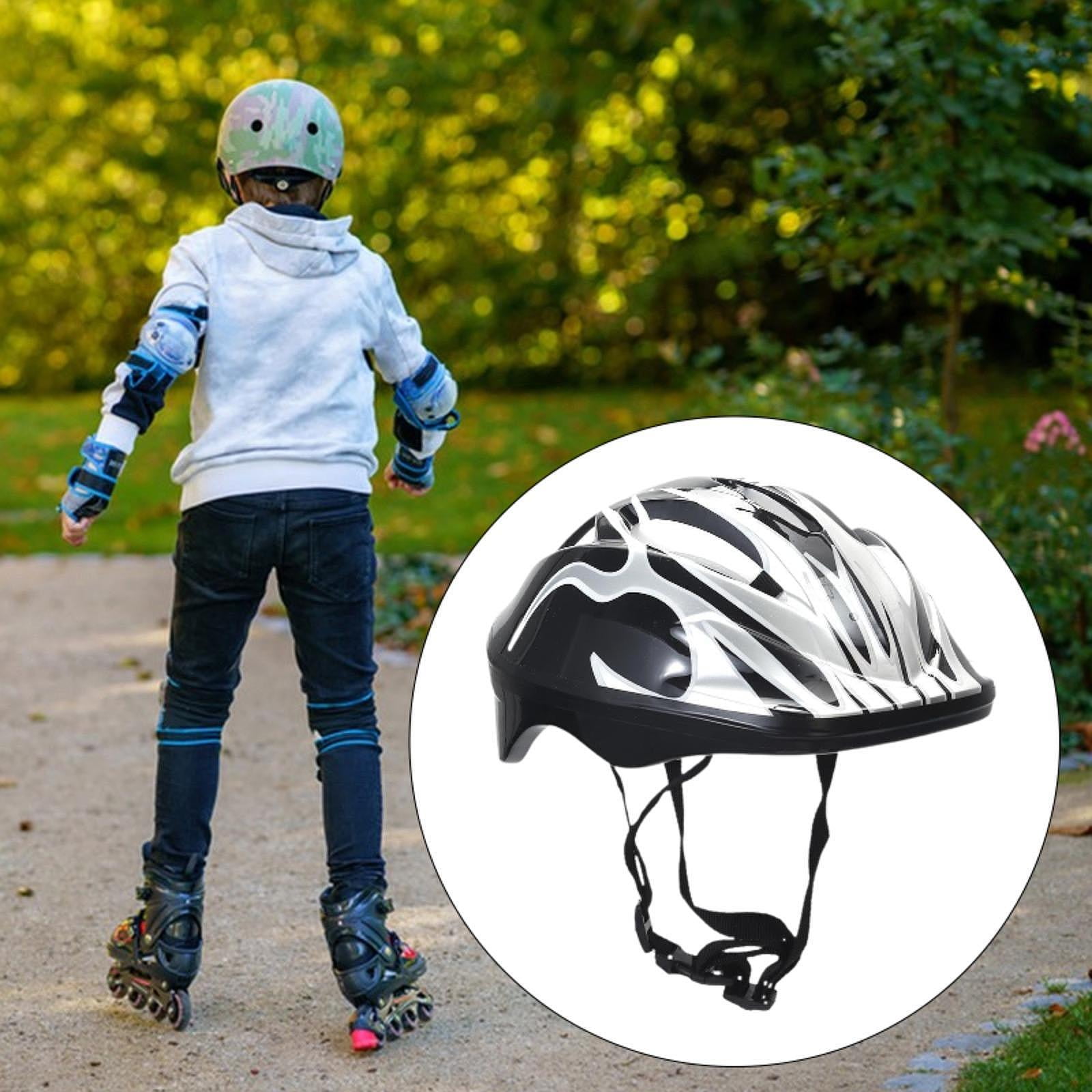 yotijay Kids Helmet, Roller Skating Helmet Portable Impact Resistant, Skateboard White