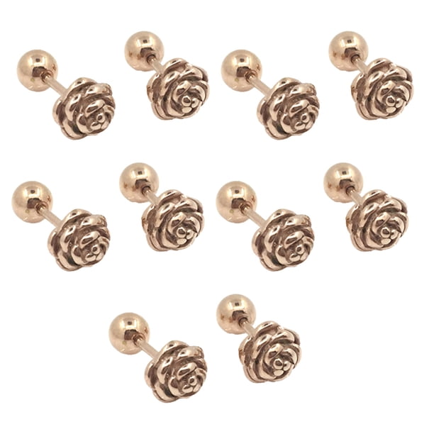 Pendientes redondos Minnieouse 5 piezas accesorios de joyería cartílago abalorio boda moda bola de oro rosa