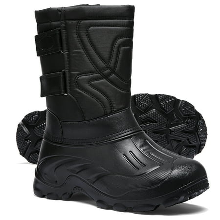 

Snow Boots for Men Outdoor Mid-Calf Winter Warm Snow Shoes with Detachable Insert Liner