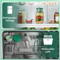 thumbnail image 6 of WEXLYN Green Plastic Leakproof Dressing Container Lid-to-Bowl Design Reusable Salad Jar with Side Opening Vegetables Food Storage Jar, 6 of 10