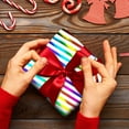 thumbnail image 2 of Foil Wrap Paper with Striped Patterns and Festive Birthday Lettering for Celebrations and, 2 of 6