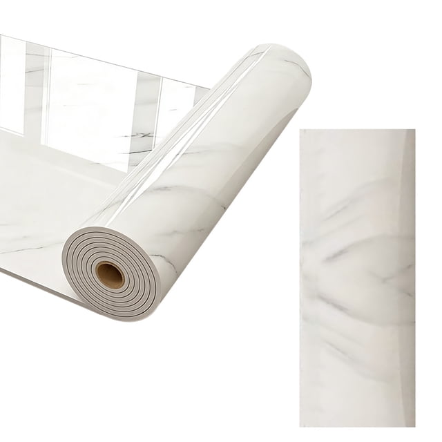 White Pvc Self Adhesive Stone Wall Sticker Oil Proof Waterproof For Countertop Cabinet Bathroom 118X23.6 Inches