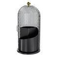 thumbnail image 1 of 360 Rotating Makeup Brush Holder with Cover, Multifunction Toothbrush Holder Clear Dustproof, Rotating 3 Slots, Concealed Tooth Brush Holder with Sliding Lid, Cosmetic Display Cases, 1 of 8