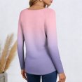 thumbnail image 5 of Cowl Neck Gradient Tops for Women Long Sleeve Tie Dye Graphic T Shirts - Trendy Dressy Casual Work Blouse Elegant Loose Fit Tops - Spring & Autumn Lightweight Work Blouse Pullover 2026 Purple Pink M, 5 of 5