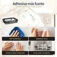 thumbnail image 3 of Organizador De Baño, kit de estantes Acero inoxidable, repisas Sin perforación, con estante de almacenamiento, adhesivos, Ganchos y jabonera, para organizacion hogar del baño y cocina, 3 of 4