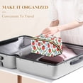 thumbnail image 3 of FORMRS Makeup Bag Travel Cosmetic Organizer for Women Fold Flat Zipper Pouch with Handle, Vibrant Strawberries, 3 of 8