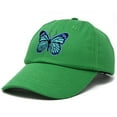 thumbnail image 4 of DALIX Exotic Blue Butterfly Hat Cute Womens Gift Embroidered Girls Cap in Kelly Green, 4 of 6