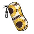 thumbnail image 2 of ZICANCN Sunglasses Soft Case, Yellow Sunflowers Leopard Print Neoprene Zipper Eyeglass Case for Men Women, 2 of 9