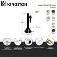 thumbnail image 5 of Kingston Brass CC83250 1/2-Inch Sweat x 3/8-Inch O.D. Comp Straight Shut-Off Valve with 5-Inch Extension in Matte Black, 5 of 6