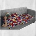 thumbnail image 6 of Geometric Soft Flannel Fleece Blanket, Bauhaus Style Geometric Pattern with Patchwork of Triangular and Diamond Shapes, Cozy Plush for Indoor and Outdoor Use, 70" x 90", Multicolor, by Ambesonne, 6 of 6