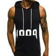 thumbnail image 2 of Mens Sweatshirts Hoodies Fitness Muscle Print Sleeveless Hooded Bodybuilding Pocket Tight-drying Tops, 2 of 7