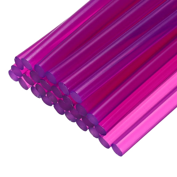 Uxcell Mini Hot Glue Gun Sticks 4-inch x 0.28-inch High Sticky Hot Glue Sticks for Glue Gun, Clear Purple 30pcs