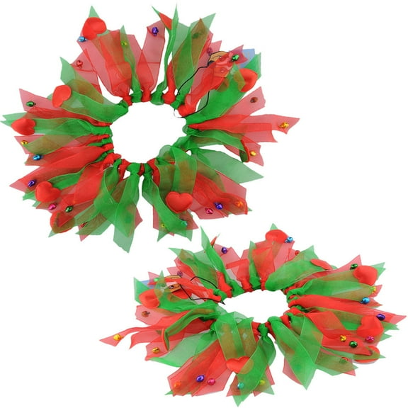 LOLIPPYY Small Dog Christmas Outfit with Red Polyester Collar, Decorative Pet Apparel for Holiday Season, 7-8 Inch Size