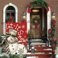 thumbnail image 2 of SM-XLHN Let It Snow Snowflake Snowman Christmas House Flag 28x40 Inch Double Sided, Black Winter Holiday Yard Outdoor Decorative Flag, 2 of 6