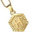 thumbnail image 2 of 22" Monogram Hexagon A-Z Gold Filled Initial Letter Pendant Necklace Chain Unisex, 2 of 4