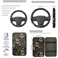 thumbnail image 3 of Yuyamidu Mushroom Car Seat Cover Full Set of 13 Flower Steering Wheel Cover Seat Belt Covers Center Console Cover Cup Coasters Keychain Auto Accessories, 3 of 6