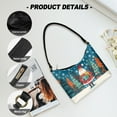 thumbnail image 6 of Kuiaobaty Santa Claus Print Underarm Sling Bag for Women Snowflake Print Leather Hobo Purse Tote with Smooth Zipper Christmas Casual Shoulder Handbag for Travel Blue, 6 of 7
