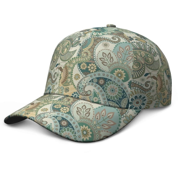 Ethnic Paisley Design Snapback - Breathable Unisex Casual Cap with Adjustable Closure