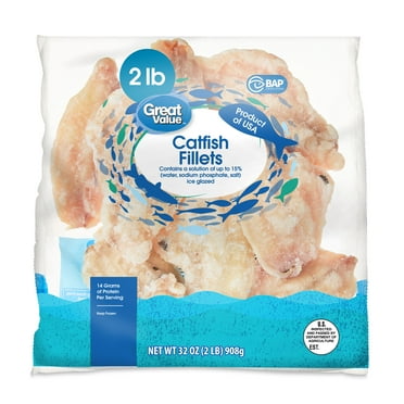 Great Value Frozen Catfish Skinless Fillets, 2 lb Bag