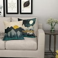 thumbnail image 2 of Green Mountain Pillow Covers 16x16 Inch Set of 2 Tree Nature Landscape Sunset Forest Decorative Outdoor Throw Pillow Covers Modern Linen Square Cushion Covers For Sofa Couch Bedroom Indoor Home Decor, 2 of 6