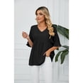 thumbnail image 3 of Anbech Women's Bell Sleeve Tops Chiffon Casual Blouse Tunic Shirts Trendy Design 2025 Summer Tshirt, 3 of 7