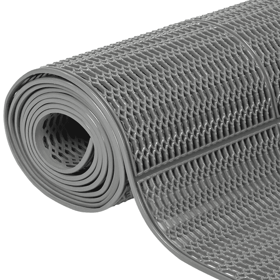 OVYEOFR Outdoor Drainage Mat, 3' x 10' Non Slip Commercial PVC Pool Mats for Bathroom, Garage, Kitchen, Restaurant, Garden, Gray