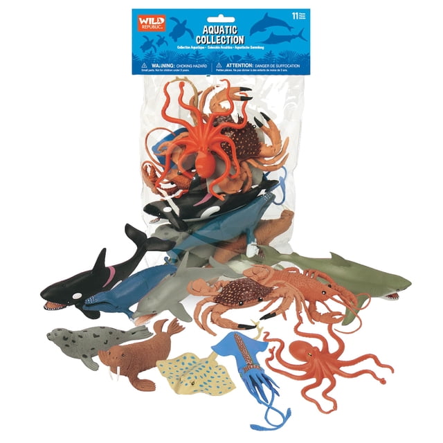 Set de juguetes Wild Republic Aquatic Animals 11 piezas con bolsa