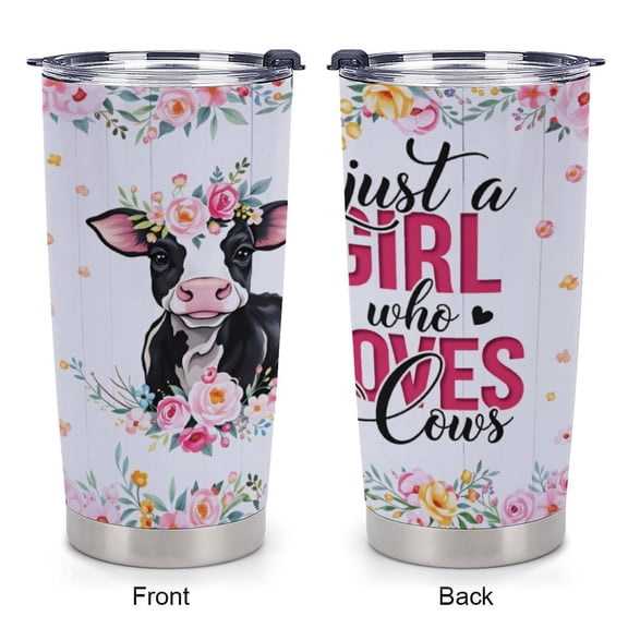 Cow Tumbler 20oz Stainless Steel Insulated Coffee Cup Tumblers Cow Gifts for Girls Women Gift for Christmas Birthday Mothers Day