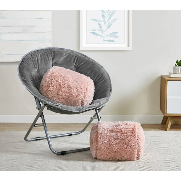 Mainstays Fluffy Faux Fur Decorative Pillow Set, 2 Pack, Blush
