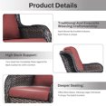 thumbnail image 6 of Jentlehouse Patio Furniture Set,6-Piece Outdoor Wicker Sectional Set with Swivel Rocking Chair,3-Seat Sofa and Ottoman,Patio Conversation for Poolside Porch Yard, 6 of 11