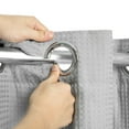 thumbnail image 3 of No Hook Required Waffle Weave Shower Curtain with Snap-in Fabric Liner, Cotton Blend Heavy Duty Hotel Bath Curtain, Lake Wanaka Gray -71" x 74", 3 of 7
