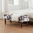 thumbnail image 7 of Designs4Comfort Cow Print Bench with Nailheads in Brown and White Fabric, 7 of 7