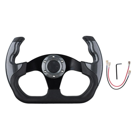 yotijar Generic Racing Steering Wheel Anti Slip Aluminum Alloy Gaming Steering Wheel Carbon Pattern