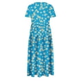 thumbnail image 5 of Drses Women's Casual Dresses Women's Flower Printing Casual Short Sleeve Crewneck Dress Casual Flowy Tiered Maxi Beach Dress Short Sleeve Dress for Women Summer, 5 of 6