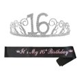 thumbnail image 1 of Birthday Tiara Crown With Shoulder Strap Set For Birthday Party Supplies, 1 of 3