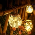 thumbnail image 3 of EpicGadget Solar Lantern Outdoor Hanging Solar Light LED Mason Jar Light Waterproof Solar Table Lamp Crack Glass Garden Globe Light for Patio Yard Party Wedding Christmas Outdoor Decoration (4 Pieces), 3 of 7