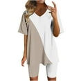 thumbnail image 1 of Birdeem Blouses pour Femmes Mode Imprimée Blouse Col en V Manches Courtes Hauts Shorts Ensemble Décontracté, 1 of 1