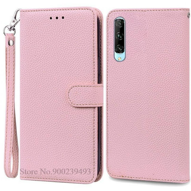 Pour Huawei P Smart Pro Étui de Téléphone en Silicone Souple Portefeuille Étui à Rabat pour Huawei P Smart Pro Étui de Téléphone Fundas PSmart Pro Étui Rose-Sangle Huawei P Smart Pro