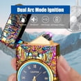 thumbnail image 2 of COMANYI Electric Lighter with Plasma Arc, Windproof USB Rechargeable Lighter with Cool Design, Clock Dial, Flashlight, Power Display for Outdoor Daily Use, Gift for Men Women (Dragon, Multicolor), 2 of 6