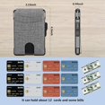 thumbnail image 5 of Wallet for Men - with Money Clip Slim Leather Slots Credit Card Holder RFID Blocking Bifold Minimalist Wallet (Gray Fabric), 5 of 12