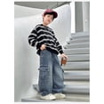 thumbnail image 6 of XIMIN Kid Boys Baggy Jeans Y2k Skater Vintage Straight Leg Plain Pants with Multiple Pockets Casual Wide Leg Loose Fit Elastic Waist Cargo Denim Jeans, 6 of 6